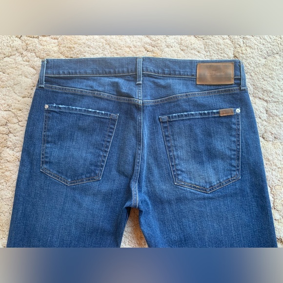 EUC MEN’S 7 FOR ALL MANKIND “Brett” STRAIGHT LEG LIGHTLY DISTRESSED JEANS 36 - Picture 7 of 14